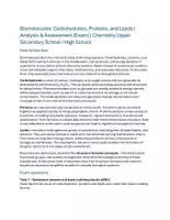 Vorschau - Klassenarbeiten - Biomolecules: Carbohydrates, Proteins and Lipids | Chemistry Test - Deckblatt