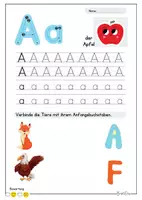 Vorschau - Arbeitsblätter - Buchstaben lernen A–Z – Arbeitsblätter inkl.Umlaute (Ä,Ö,Ü) - Seite 1