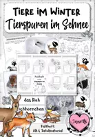 Vorschau - Arbeitsblätter - Tiere im Winter: Tierspuren im Schnee (Arbeitsblatt, Faltheft & Tafelmaterial) - Deckblatt