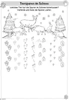 Vorschau - Arbeitsblätter - Tiere im Winter: Tierspuren im Schnee (Arbeitsblatt, Faltheft & Tafelmaterial) - Seite 1