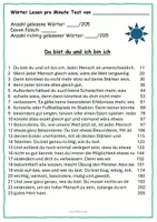 Vorschau - Arbeitsblätter - Wörter pro Minute Test Selbstwertgefühl - Deckblatt