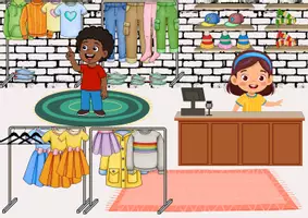 Vorschau - Arbeitsblätter - Englisch: Clothes / Kleidung: Wimmelbild & passendes Arbeitsblatt - Seite 1