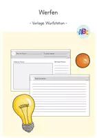 Vorschau - Arbeitsblätter - Werfen : Vorlage Wurfstation (Station entwickeln) - Deckblatt