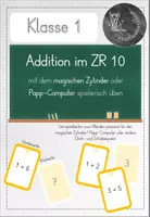 Vorschau - Stationenlernen - Addition ZR 10 - Wendekarten für den magischen Zylinder oder Papp-Computer - Deckblatt