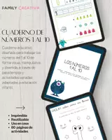 Vista previa - Hojas de trabajo - cuaderno números del 1 al 10 monstruitos - Portada