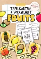 Vorschau - Arbeitsblätter - Fruits | Bild-Wortkarten & faltbares Vokabelheft (Buddybook) | Klasse 5 – 6 - Deckblatt
