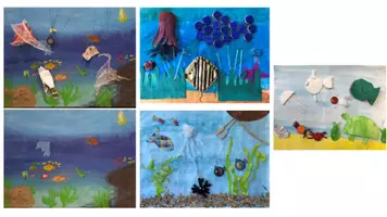 Vorschau - Stundenentwürfe - Unterwasser entdecken mit Müll kreativ werden - Deckblatt