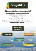 Vorschau - Arbeitsblätter - Erste Wörter lesen – Großbuchstaben & Kleinbuchstaben - Seite 1