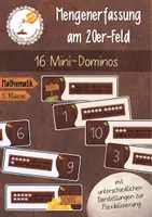 Vorschau - Unterrichtsreihen - Mengenerfassung am 20er-Feld - 16 Mini-Dominos - Mengenbilder erkennen - 1. Klasse (Förderunterricht) - Deckblatt