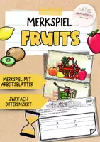 Vorschau - Arbeitsblätter - Fruits | Merkspiel | Lerntheke & Gedächtnistraining (Klasse 5–6) - Deckblatt