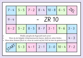 Vorschau - Spiele - Würfelspiel zum Zahlenraum 10 - Addition/ Subtraktion - Seite 2