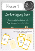 Vorschau - Stationenlernen - Zahlzerlegung - Wendekarten für den magischen Zylinder oder Papp-Computer - Deckblatt