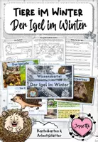 Vorschau - Arbeitsblätter - Tiere im Winter: Der Igel (Wissenskartei & Arbeitsblätter) - Deckblatt