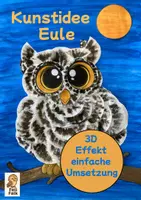 Vorschau - Mal- und Bastelvorlagen - Kunstidee - Niedliche Eule - ganz einfach - Deckblatt