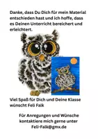 Vorschau - Mal- und Bastelvorlagen - Kunstidee - Niedliche Eule - ganz einfach - Seite 1