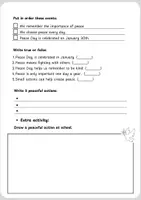 Vista previa - Hojas de trabajo - 🕊️ PEACE DAY - Reading Comprehension (1º–6º Primaria) - página 3
