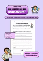 Vorschau - Arbeitsblätter - Ich untersuche ein Kunstwerk! – Arbeitsblatt zur Kunstbetrachtung (PDF) - Deckblatt