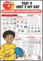 Vista previa - Unidades / Secuencias / Situaciones de Aprendizaje - Grammar 4 (Unit 2 : My day) - Portada