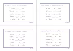 Vorschau - Fördermaterial/Inklusion - Minuten in Stunden und Minuten umwandeln - Deckblatt