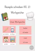 Vorschau - Fördermaterial/Inklusion - Rezepte schreiben - Wortspeicher Klasse 2 - Deckblatt