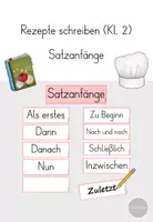 Vorschau - Präsentationen/Tafelbilder - Rezepte schreiben - Satzanfänge Klasse 2 - Deckblatt