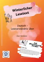Vorschau - Arbeitsblätter - Eine Abenteuerliche Skifahrt - Lesetext in zwei Schwierigkeitsstufen - Deckblatt