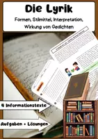 Vorschau - Arbeitsblätter - Lyrik verstehen: Gedichte, Stilmittel, Interpretatio - Deckblatt