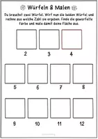 Vorschau - Arbeitsblätter - Faschings & Karneval Symbole Würfeln & Malen - Buntes & Schnelles Kunstprojekt - Seite 2
