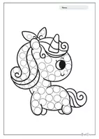 Vorschau - Arbeitsblätter - Kostenlos - Dot Marker Einhorn & Dot painting - Seite 1
