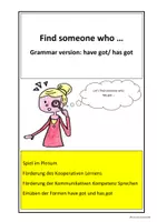 Vorschau - Arbeitsblätter - Find someone who - Übung have/has got - Deckblatt