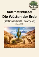 Vorschau - Stationenlernen - Unterrichtsstunde: Die Wüsten der Erde (Stationsarbeit/ Lerntheke) - Deckblatt