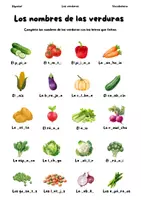 Vorschau - Arbeitsblätter - Las verduras – Vocabulario y hoja de trabajo - Seite 1