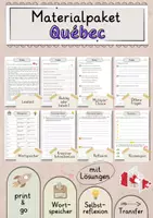 Vorschau - Arbeitsblätter - Québec Lesetext mit Fragen + Lösungen Leseverstehen Wortspeicher didaktische Reserve Lesen Leseverständnis - Deckblatt