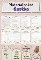 Vorschau - Arbeitsblätter - Quokka Lesetext mit Fragen + Lösungen Leseverstehen Wortspeicher didaktische Reserve Lesen Leseverständnis - Deckblatt