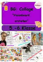 Vorschau - Unterrichtsreihen - Visionboard & Collage gestalten im BG-Unterricht Klasse 5 und Klasse 6 - Kreative Bildanalyse, Fantasiegeschichte & Ziele visualisieren - Deckblatt