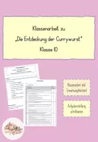 Vorschau - Klassenarbeiten - Klasssenarbeit "Die Entdeckung der Currywurst" Uwe Timm Klasse 10 mit EWH - Deckblatt