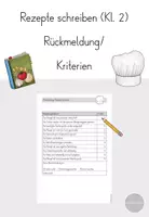 Vorschau - Arbeitsblätter - Rezepte schreiben - Rückmeldung Klasse 2 - Deckblatt