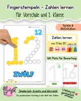 Vorschau - Arbeitsblätter - Dot-Marker, Ziffern Bis 20 Fingerstempeln für Kleinkinder - Deckblatt