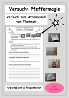 Vorschau - Arbeitsblätter - Versuch: Pfeffermagie (Thomsons Atommodell, Atome, Ladungen) - Deckblatt