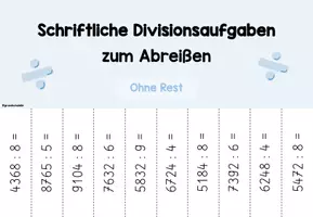 Vorschau - Arbeitsblätter - Schriftliche Division - Aufgaben zum Abreißen mit und ohne Rest - Seite 2