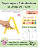 Vorschau - Arbeitsblätter - Dot-Marker (Buchstaben),Arbeitsblätter inkl.Umlaute (Ä,Ö,Ü) - Deckblatt