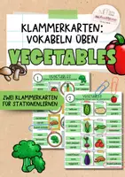 Vorschau - Spiele - Vegetables | Klammerkarten-Set | Wortschatzübungen Englisch Klasse 5–6 - Deckblatt