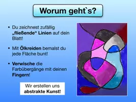 Vorschau - Stundenentwürfe - Fließende Linien mit Ölkreiden – kostenloses abstraktes Kunstprojekt (11 Seiten) - Seite 2