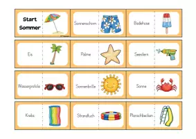 Vorschau - Spiele - Sommer Domino / Lesespiel / Kl. 1/2 - Seite 1