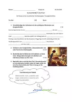 Vorschau - Test - Klassenarbeit: Erweiterte Inhaltsangabe verfassen, Kurzgeschichten - Deckblatt