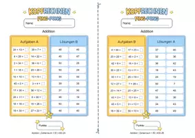 Vorschau - Arbeitsblätter - Mathematik Kopfrechnen Ping Pong Addition Zahlenraum bis 50 - Seite 3