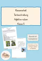 Vorschau - Klassenarbeiten - Klassenarbeit Tierbeschreibung Klasse 5 Faultier mit EWH - Deckblatt
