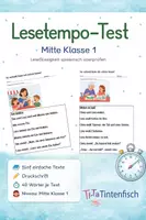 Vorschau - Test - Lesetempo Test, Mitte Klasse 1, 40 Wörter - Deckblatt