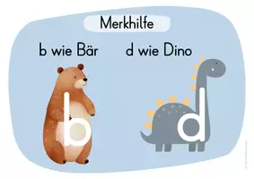 Vorschau - Arbeitsblätter - b und d Merkhilfe - Seite 1