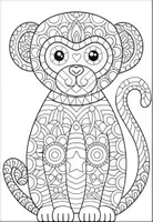 Vorschau - Arbeitsblätter - Affe mandalas Ausmalvorlagen für Klassen 1–6 - Seite 3